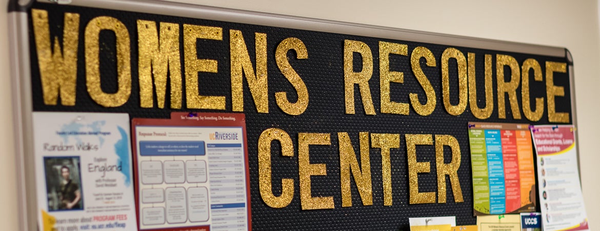Bulletin board at the Women's Resource Center.